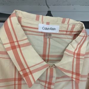 Calvin Klein Plaid Waist Tie Dress